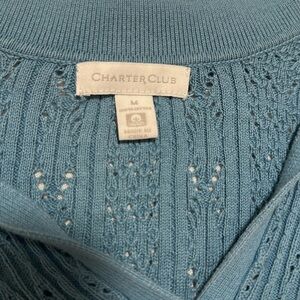 Charter Club, 100 cotton collar light sweater, sz M